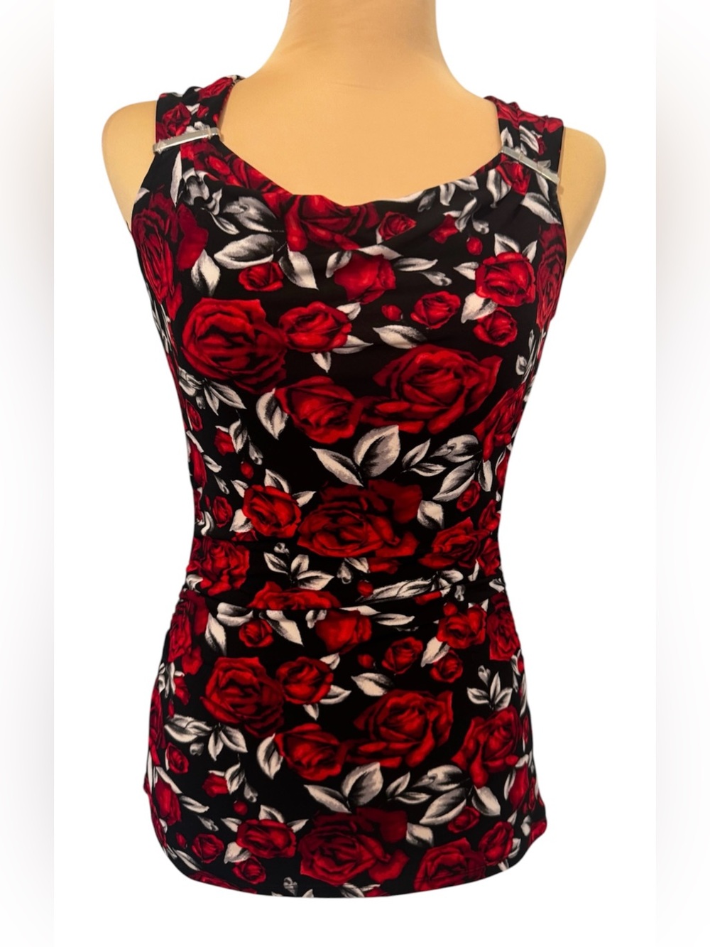 WHBM Tank Top with Red Rose Print XXS